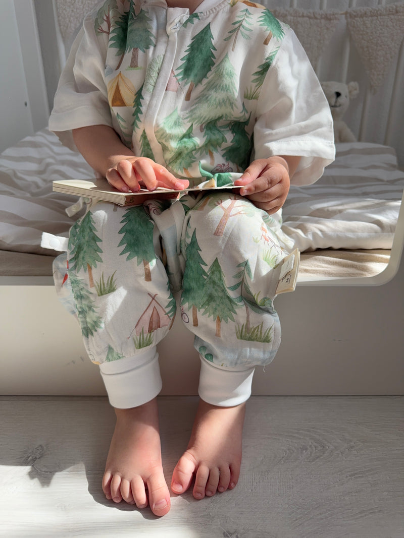 Christine deelt haar vosbos review over de slaapzak met benen voor haar baby