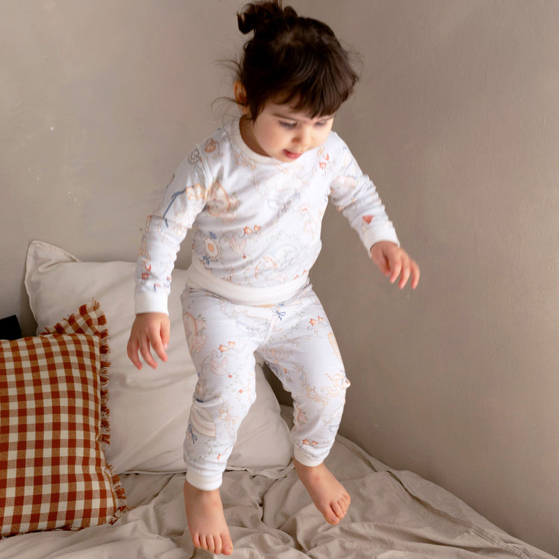 peuter bamboe pajama's blauw 